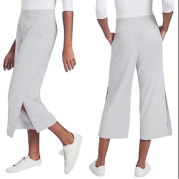 Athleta Pants - Athleta Tribeca Gray Wide Leg Crop Pant